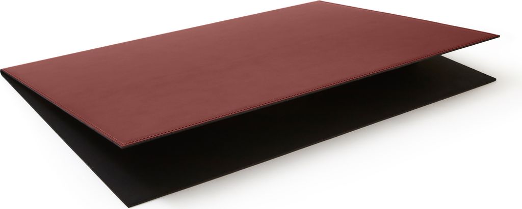 Aufklappbare Schreibtischunterlage Leder Bordeaux Rot cm 50x35 - Handwerkliche Nähte - Hergestellt in Italien