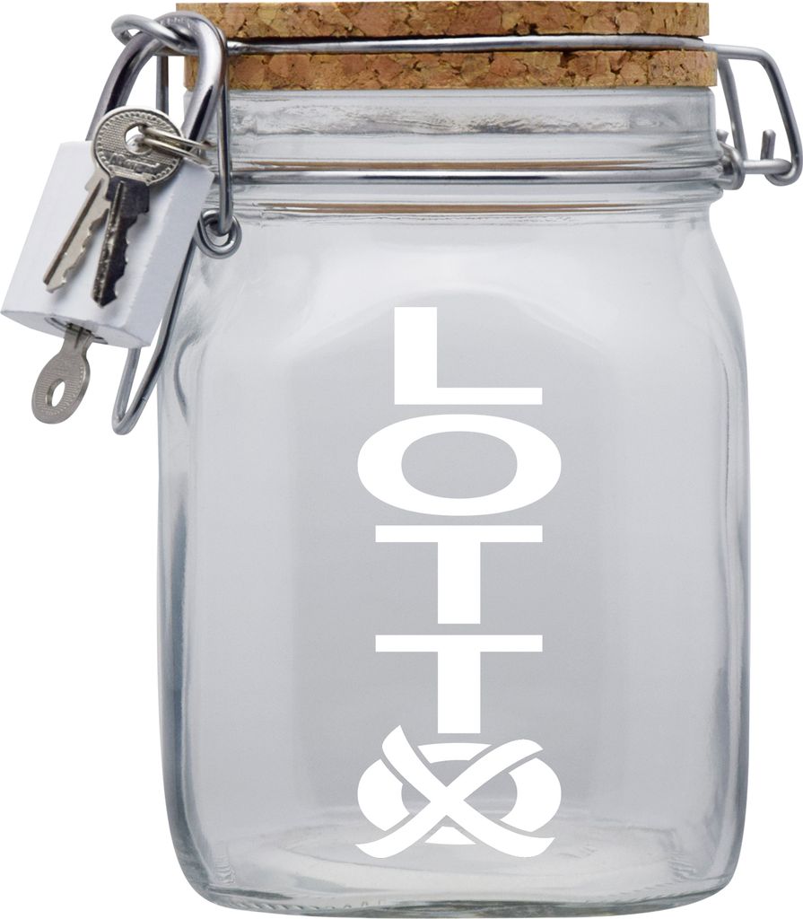 Spardose Geld Geschenk Ideen Lotto Transparent Größe L 1 Liter