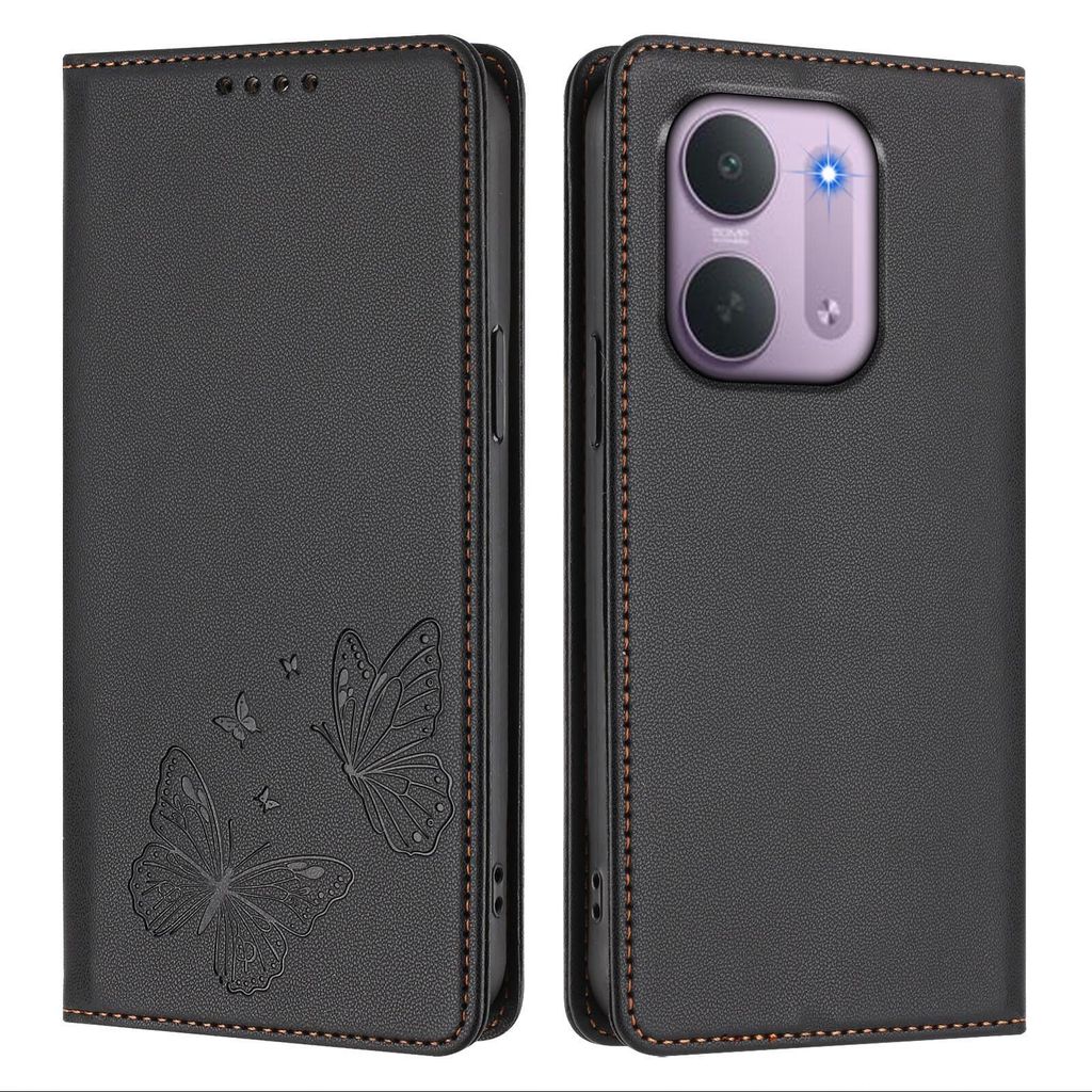 Étui en cuir pour Xiaomi Redmi 17C 5G, avec motif papillon, Image du produit 