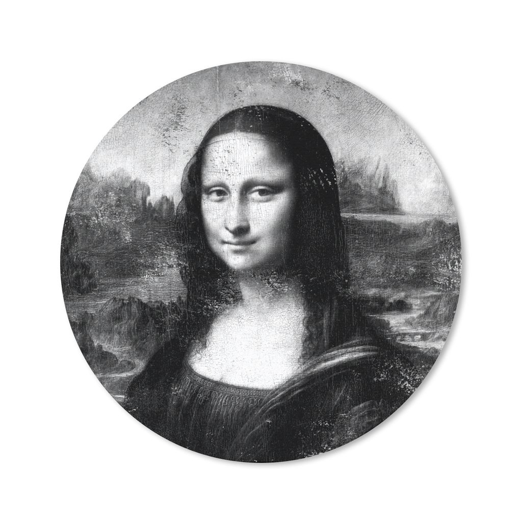 MuchoWow Mauspad Mousepad Mona Lisa - Leonardo da Vinci - Schwarz - Weiß 30x30 cm - Mousepads - Maus Mat - Pad - Mausunterlage - Tischunterlage ...
