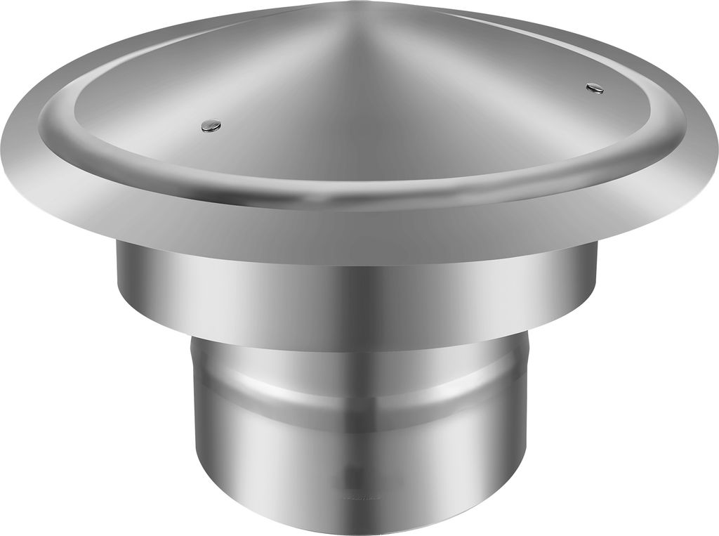 SucceBuy 152,4 mm Schornsteinkappe, runde Dachregenkappe aus Edelstahl 304, 300 mm Höhe, Allwetter-Design mit verstärkten Schrauben, einfache Ins...