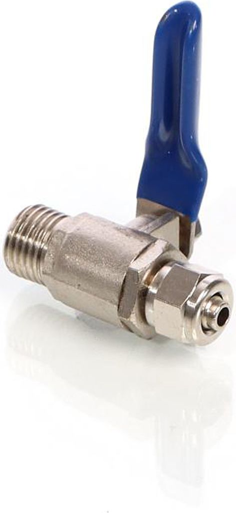 Naturewater Kugelventil mit Jaco Fitting, 6,35 mm (1/4") AG und Schlauchanschluss, Ventil für Umkehrosmose, für Trinkwasser, Umkehrosmose (RO)