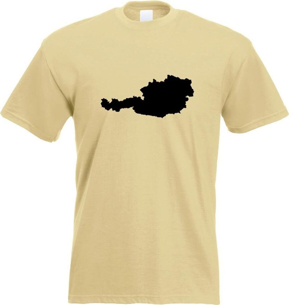 Kiwistar - T-Shirt - Khaki - Österreich Umriss Kontur Herren Funshirt Bedruckt Design Sprüche Spruch Motive - mit Motiv Bedruckt - Funshirt Desig...