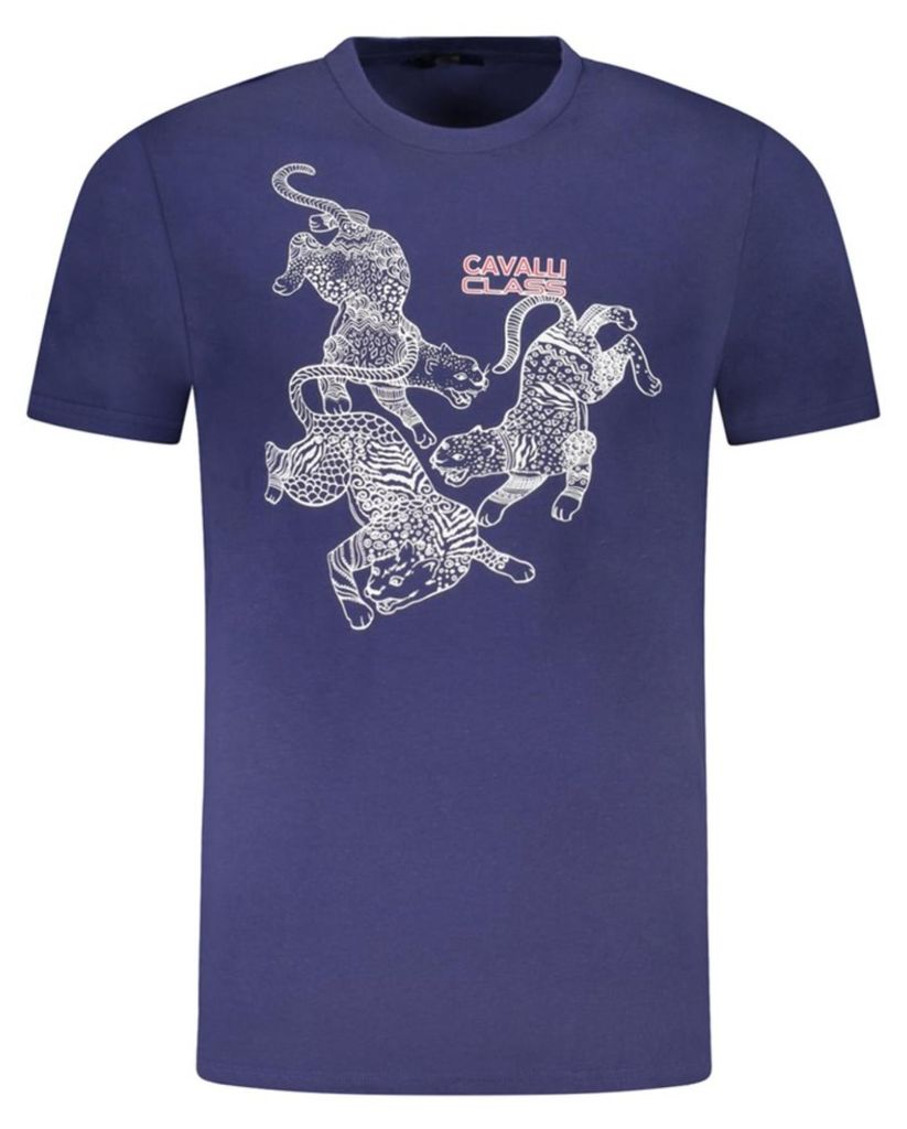 Cavalli Class Herren KURZARM-T-SHIRT Blau TXT60CJD060_BL04551 : Größe - XL Größe: XL