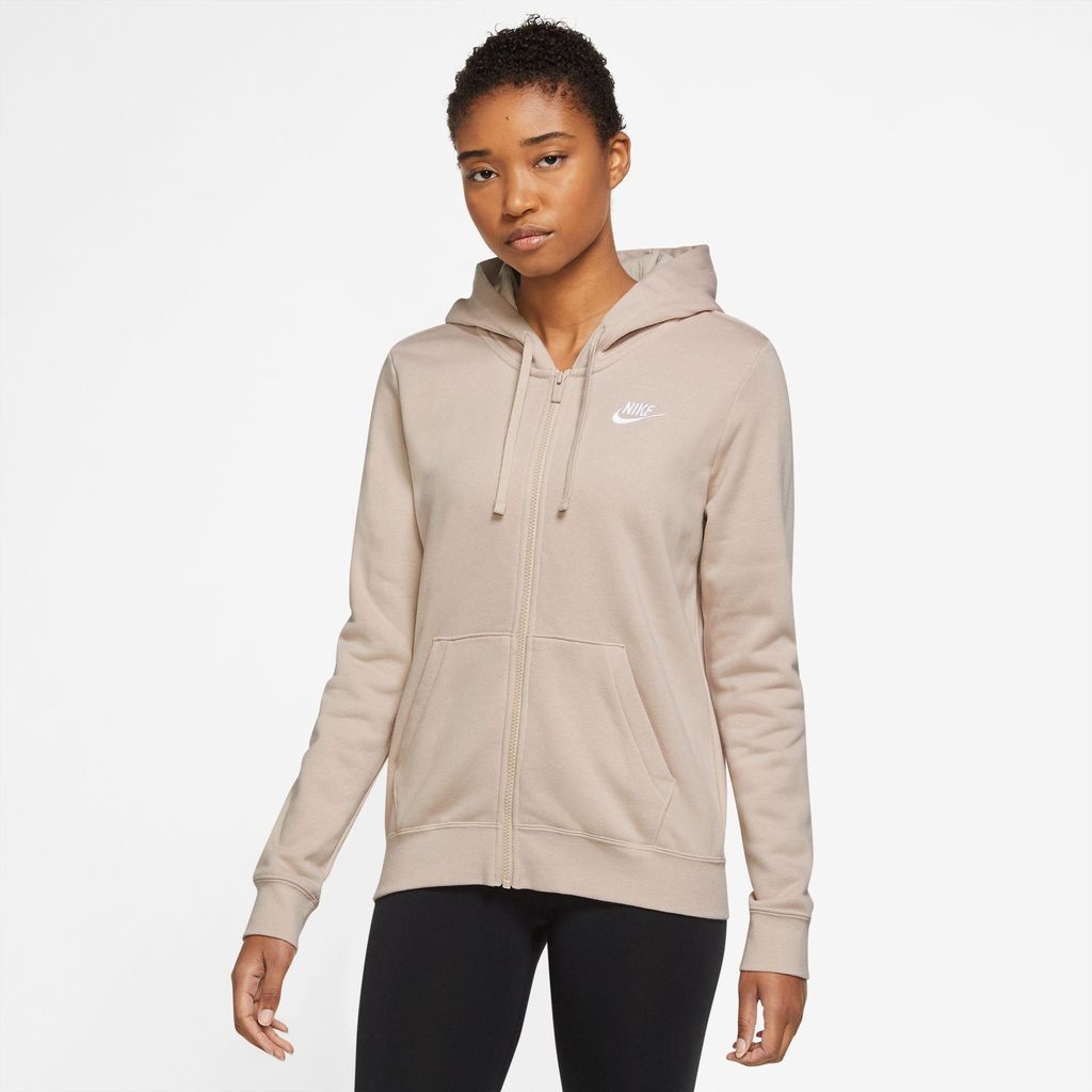 Nike W Nsw Club Flc Fz Hoodie Std Sanddrift/White S