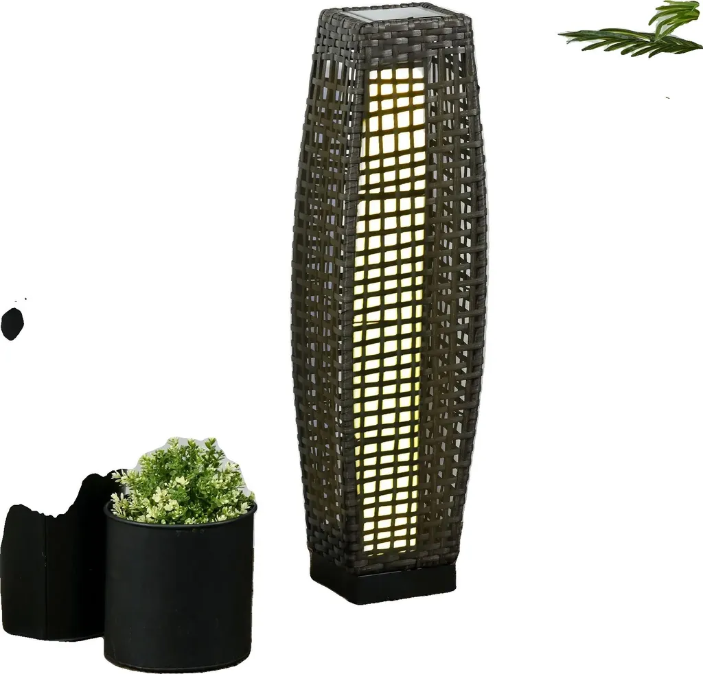 Éclairage solaire jardin gris pour allées et bordures installation 1min