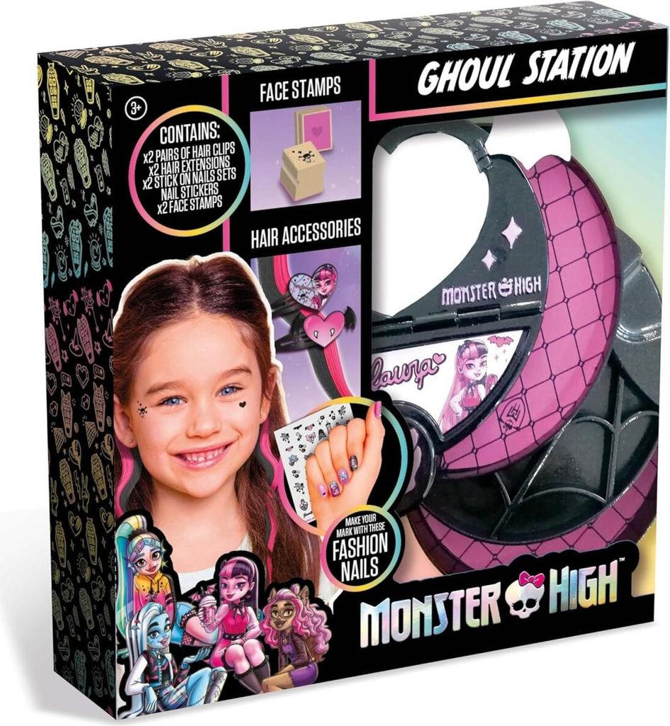 Monster High Ghoul Station - Haaraccessoires en stempels - Kinderschminkset