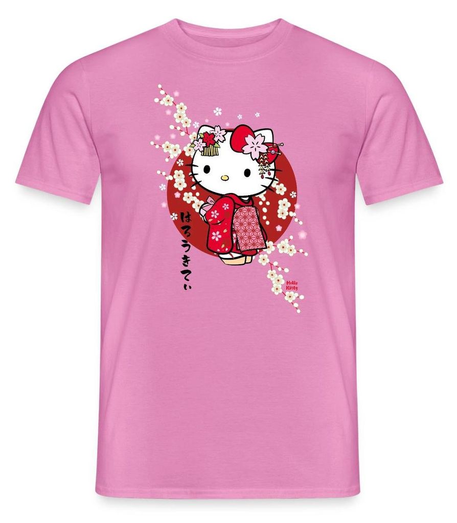 Spreadshirt Hello Kitty Japan Kimono Kirschblüten Männer T-Shirt, XL, Pink