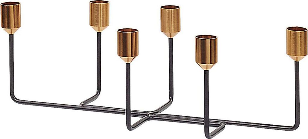 BELIANI Kerzenständer Gold und Schwarz Metall für 6 Kerzen moderner Look Dekoartikel Dekoration Wohnzimmer Salon Innenbereich