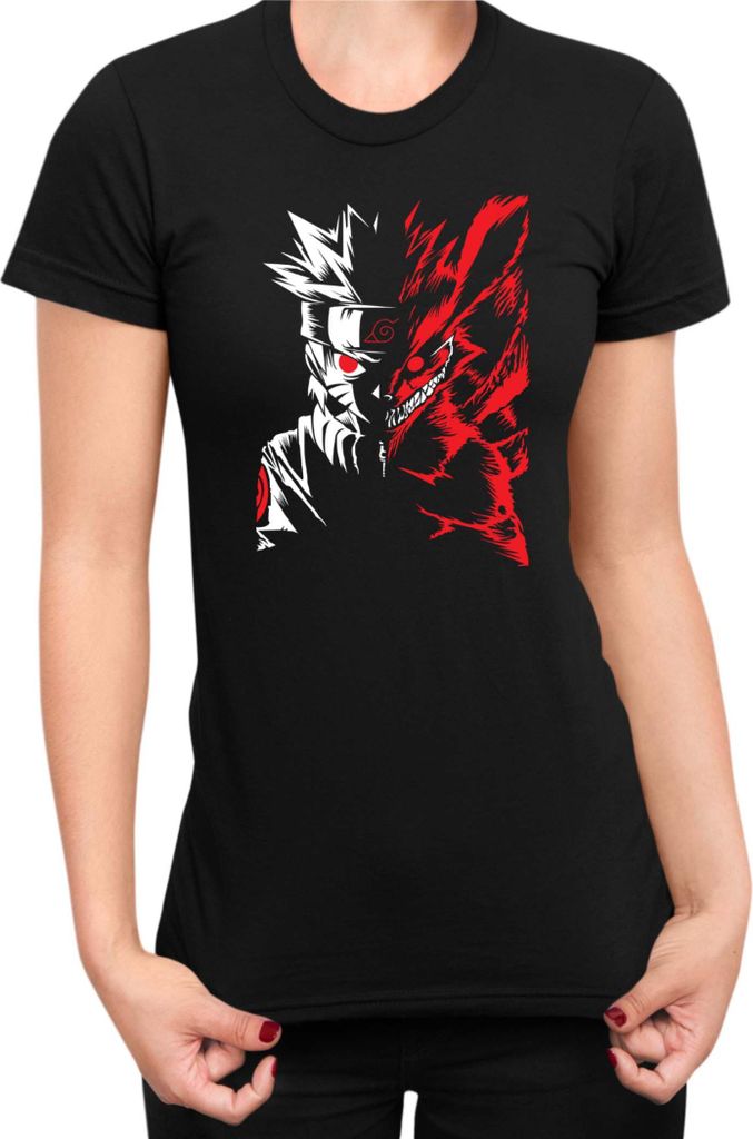 Damen T-Shirt Naruto Naruto Kurama 03, Lady L / Schwarz