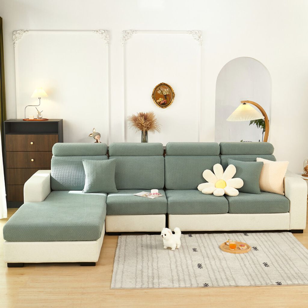 (Gewebter, grüner, großer Einzelsitzbezug) Verschleißfester Universal-Sofabezug, elastischer, weicher, rutschfester Sofabezug, Möbelschutz, Sof...