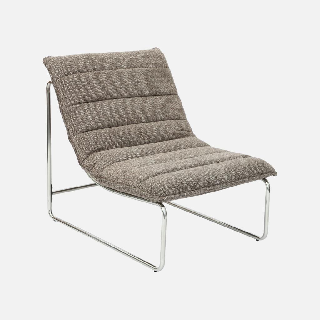 sweeek - Sessel mit verchromtem Gestell und Chenille-Stoff Produktbild 