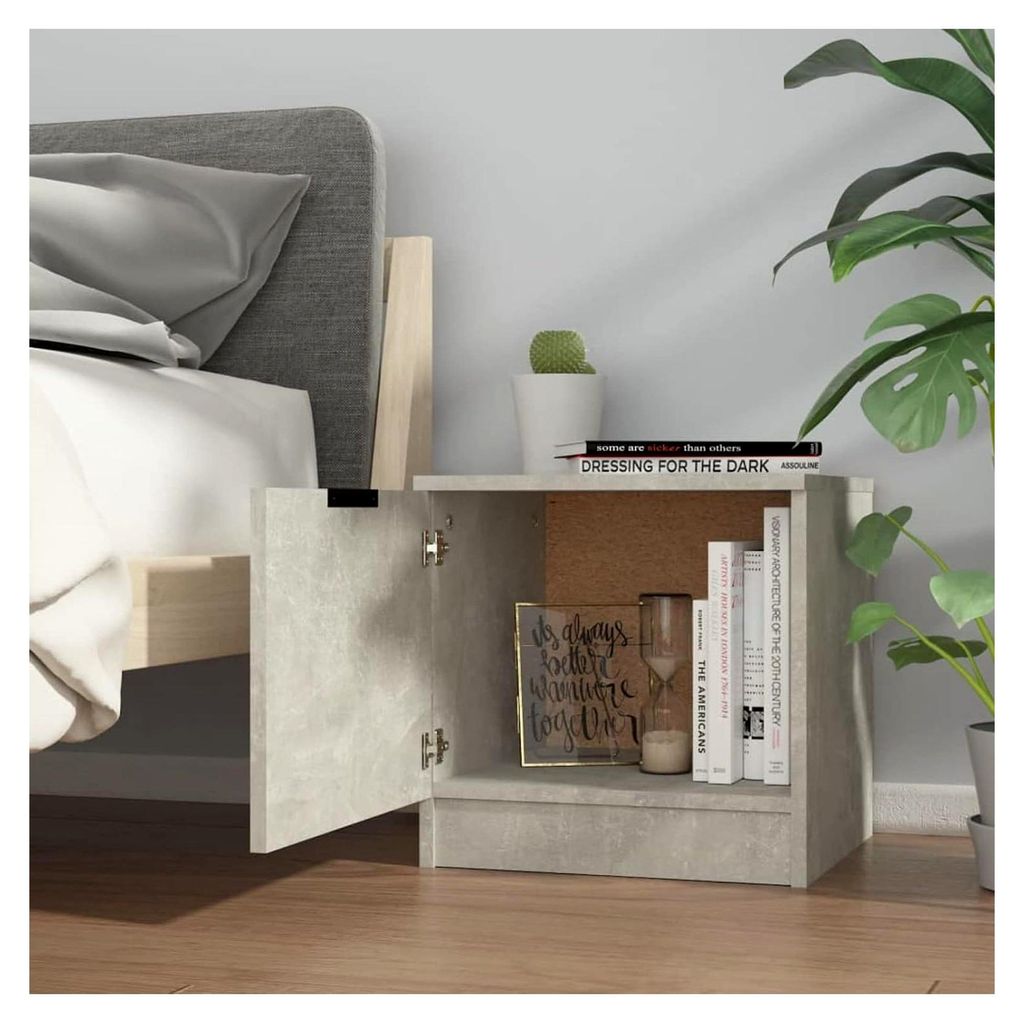 Nachttisch in Grau, Betonoptik, 40 x 39 x 40 cm, Esstisch, Küchentisch, Gartentisch, Outdoor-Tische