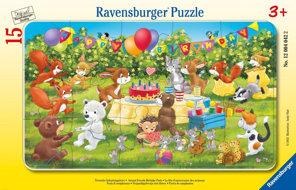 Kinderpuzzle 15 Teile - Tierische Geburtstagsfeier Produktbild 