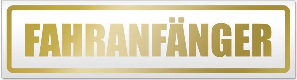 Kiwistar Fahranfänger Magnetschild Schild magnetisch - 45cm Gold - Magnetfolie für Auto PKW Kfz