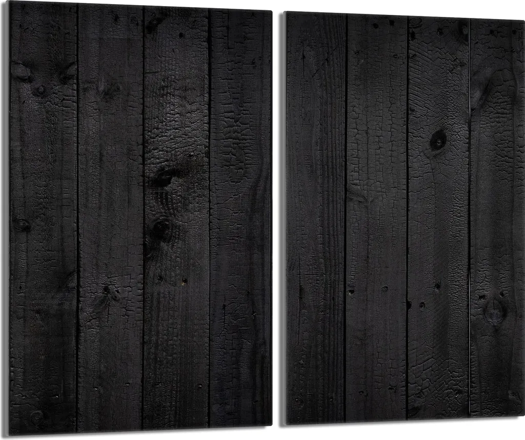 Piastre copri fornelli 2 pezzi 30x52 Copri piano cottura in ceramica vetro, legno nero