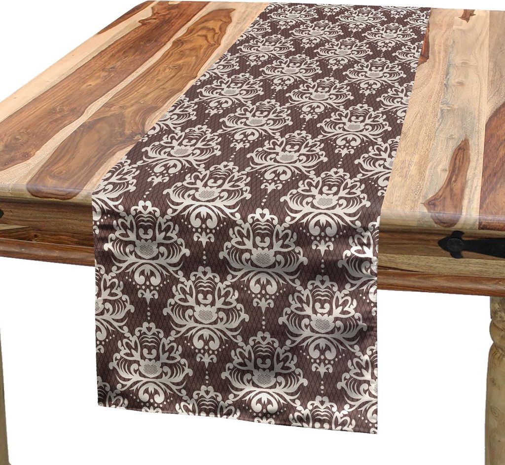 ABAKUHAUS Jahrgang Tischläufer, Damast-inspirierte Motive Zier Feels, 40 x 225 cm, Mauve Taupe Eggshell
