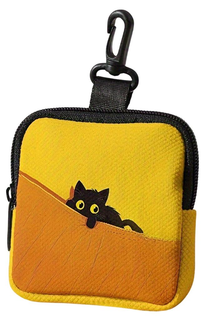 Niedliches Etui für Kopfhörer mit Clip, wasserdichte Aufbewahrungstasche mit Reißverschluss für Münzen, Schlüssel, Kabel, Ohrringe und Damenb...