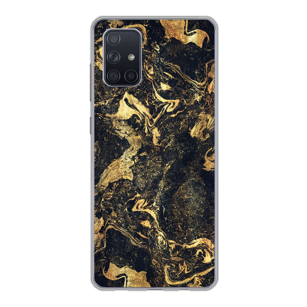 MuchoWow Handyhülle Schutzhülle Hülle für Samsung Galaxy A51 5G Marmor - Luxus - Gold Silikon Softcase Handy Hülle - Abbildung