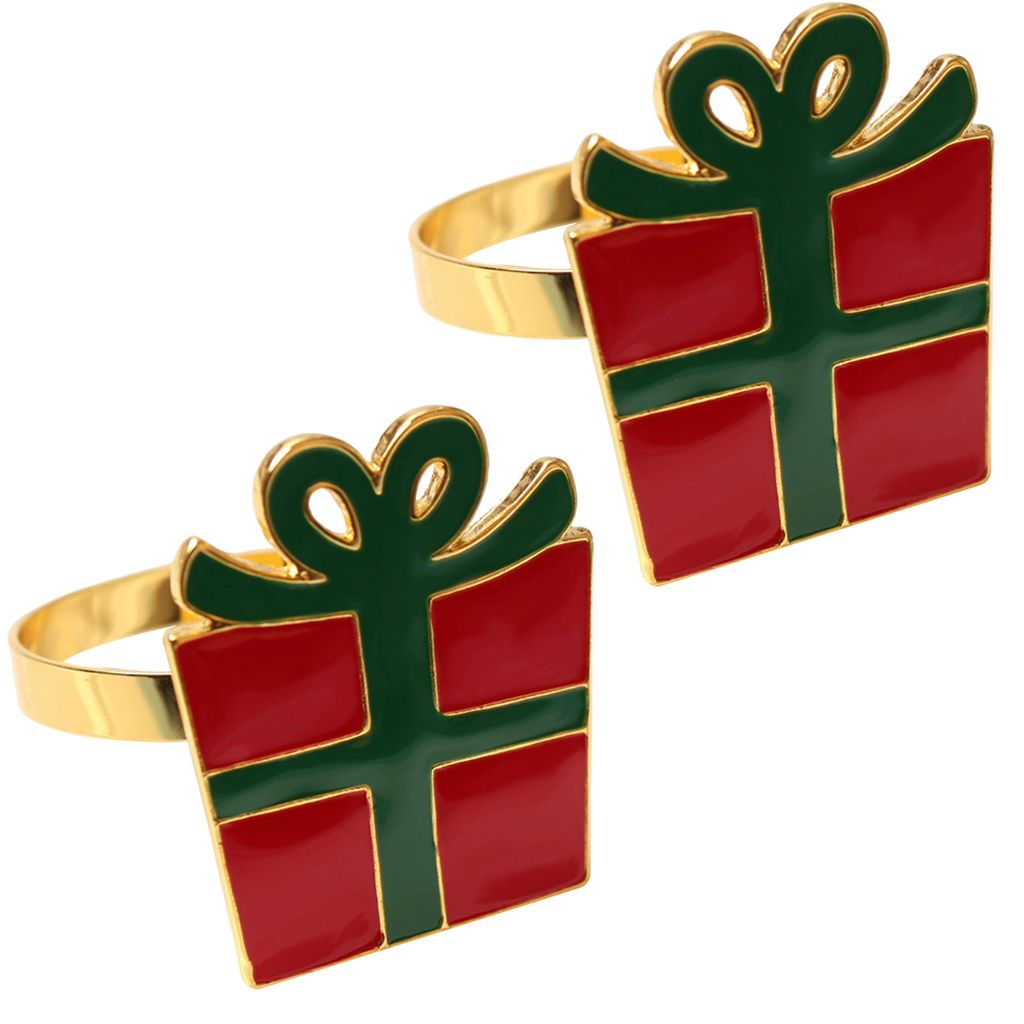 2pcs Serviettenknöpfe Nachbildungative wiederverwendbare Weihnachtsservietten -Ringhalter Esszimmer Nachbildung täglich Gebrauch-F