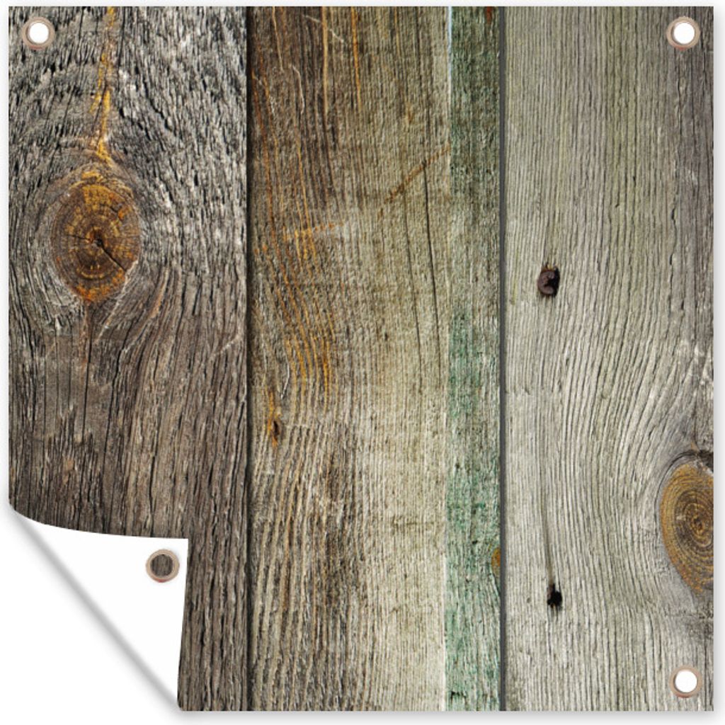 MuchoWow 100x100 cm Outdoor-Poster Gartendeko Sichtschutz Garten Poster für den Garten Holz - Regal - Design