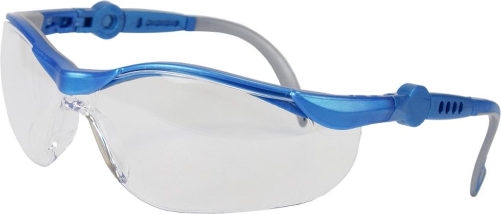 HaWe Schutzbrille BLAU/GRAU kratzfest - ideal für Handwerker und Maschinenarbeiten