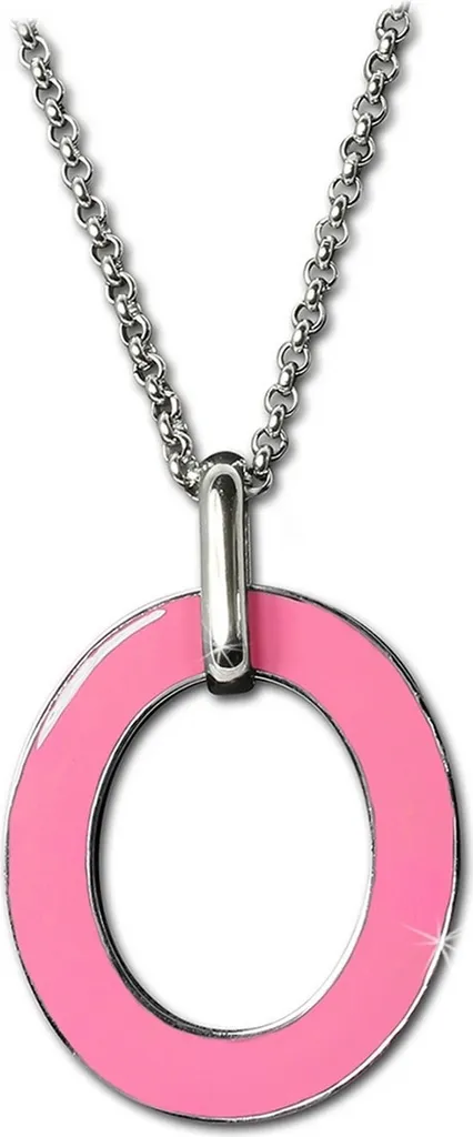 Regalo Donna: Collana Amello Acciaio 84cm Ovale Rosa Bianco D2ESKG01P
