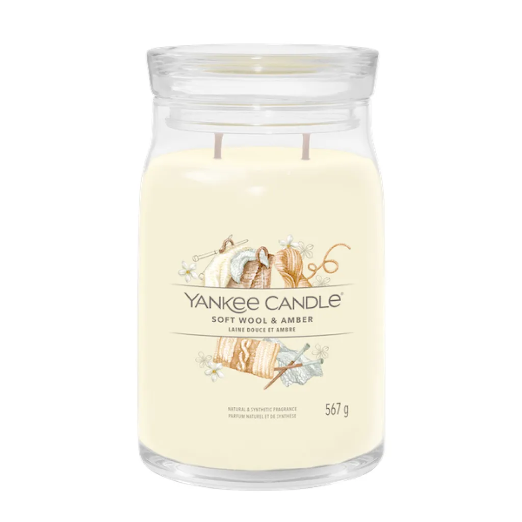 Grande Bougie Parfumée Double Mèche Soft Wool & Amber Yankee Candle