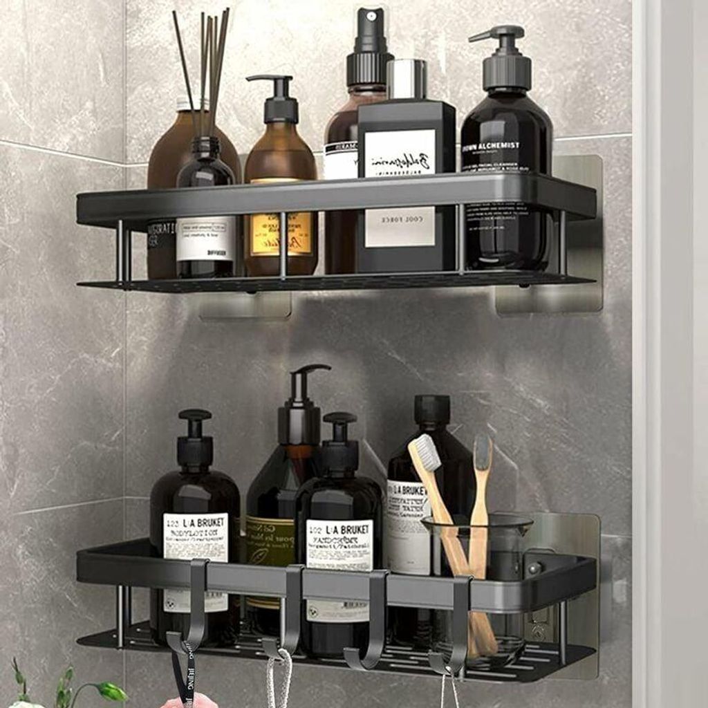 Duschablage-Set (2er-Pack), Duschablage, Wandmontage ohne Bohren erforderlich, Ablage für Badewanne, Badezimmer/Küche/Schlafzimmer