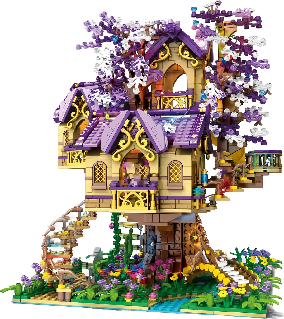 Jeu de construction arbre de la fée des cerisiers en fleurs écologique