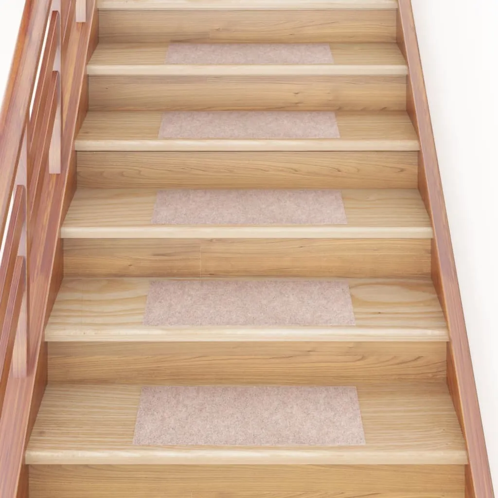 Tapis d'escalier 60x25 cm antidérapant et autocollant lot 15 marron clair