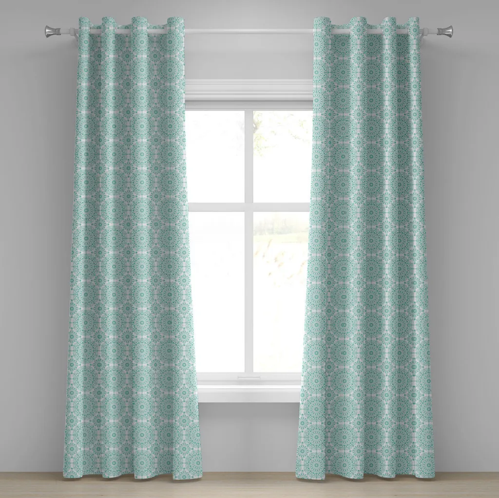 Rideau mandala fleurs tourbillonnantes en tissu haute qualité 280x175
