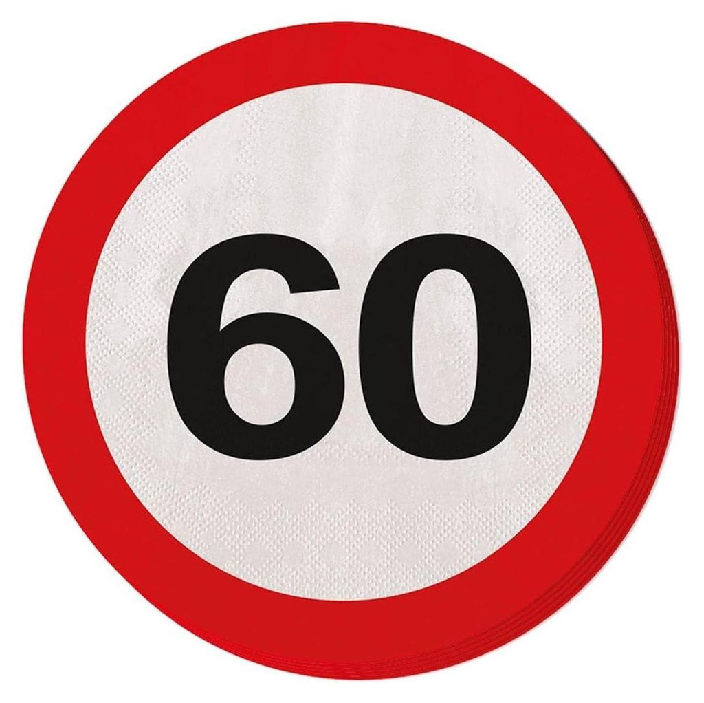 Serviette Verkehrsschild 60 Jahr 20 stk Produktbild 