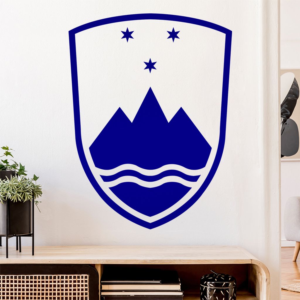 Slowenien Wappen Wandtattoo Wandaufkleber Wall Sticker - Dekoration, Küche, Wohnzimmer, Schlafzimmer, Badezimmer