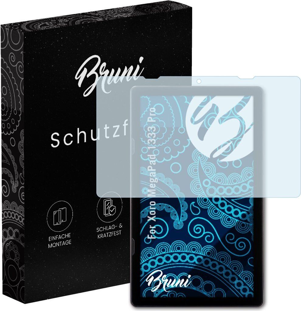 Bruni Basics-Clear 2x Schutzfolie kompatibel mit Xoro MegaPad 1333 Pro Folie