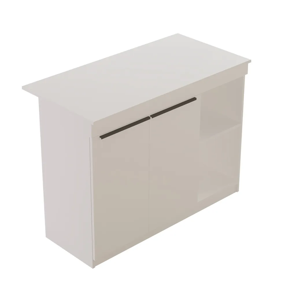 Table de cuisine blanche anti-tache facile à nettoyer 120 cm Skye Decor