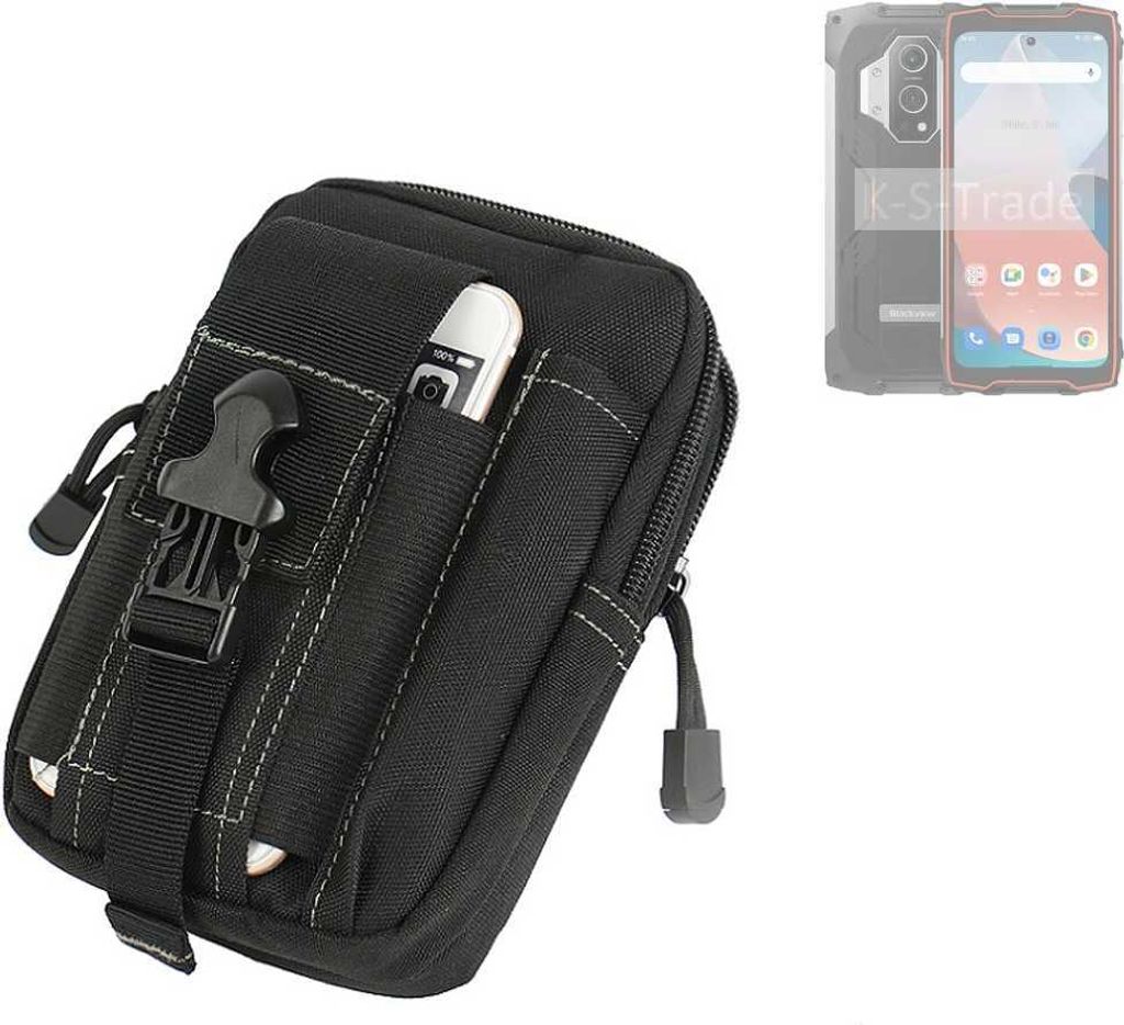 K-S-Trade Gürtel Tasche kompatibel mit Blackview BV9300 Gürteltasche Holster Schutz Hülle Handy Hülle Smartphone outdoor Handy-Hülle schwarz