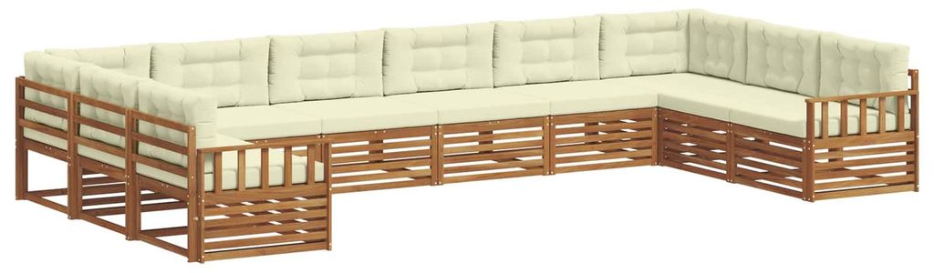 vidaXL Sofagarnituren 6 pcs Natur und Creme Massivholz Akazie