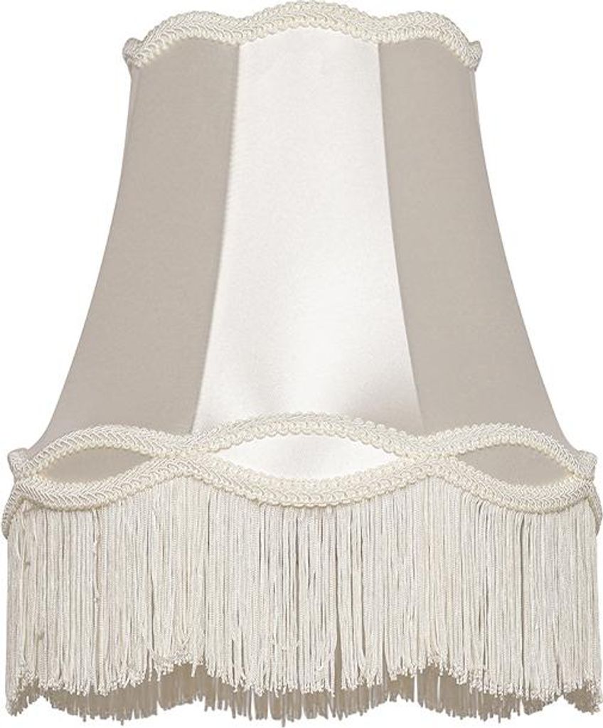 QAZQA Retro Textil Stofflampenschirm creme 30 cm - Oma , Produktbild 
