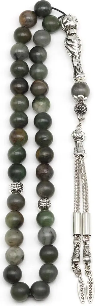 Chapelet 33 perles en jade africain 8mm - Pierre naturelle et durable