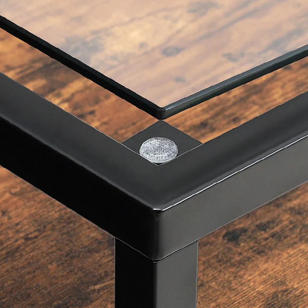 Table console design en verre et métal noir - Collection Loft 120cm - 4