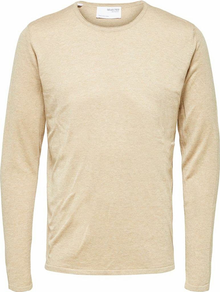 Selected Rocks Knit Crew Neck Kelp Beige - Große S