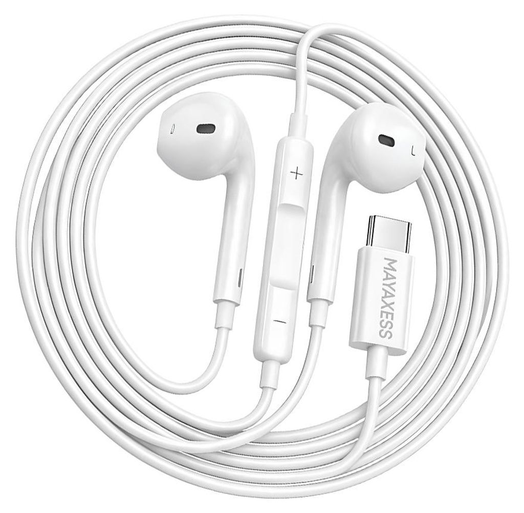 Mayaxess, USB-C Kopfhörer mit Mikrofon für Galaxy Z Fold 6, Weiß