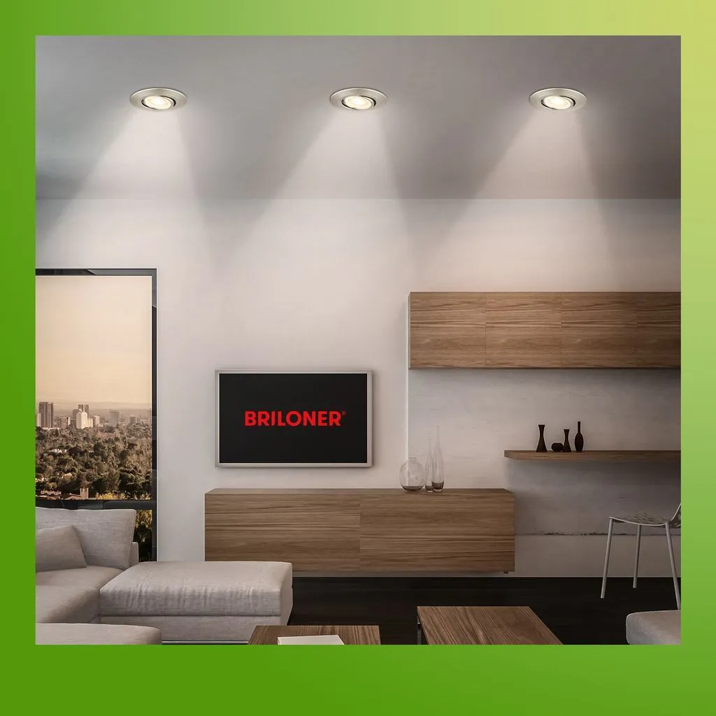 Spots LED encastrer dimmables 230V nickel mat Briloner orientables - 12