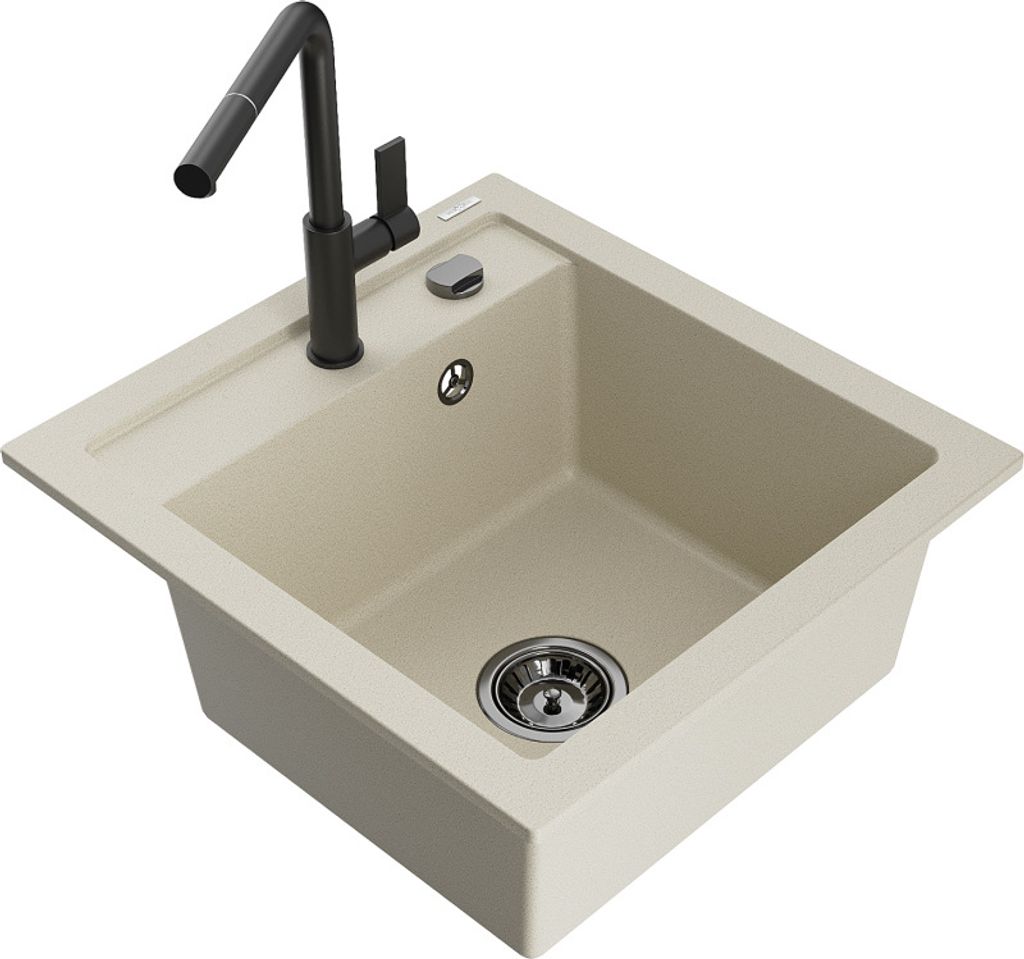 Mexen Vito 1-Becken-Granit-Spüle mit Mischbatterie Flora, Produktbild 
