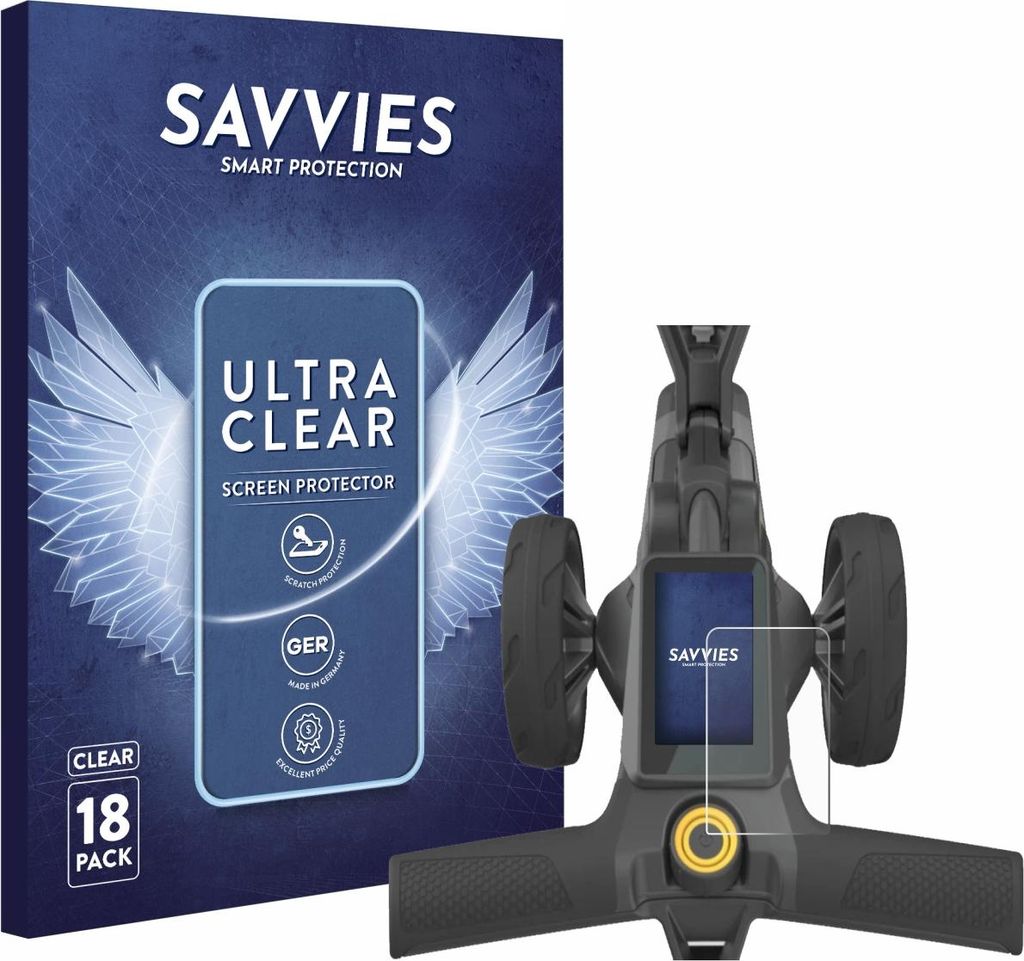 18x Für PowaKaddy CT10 Schutzfolie Savvies Displayschutz Display Schutz Folie Klar Transparent