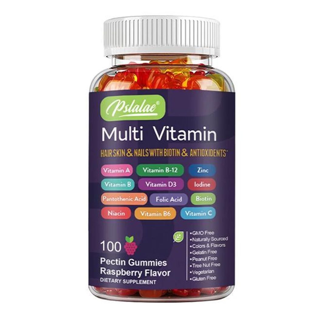Multi Vitamin (100 Gummibärchen) Nahrungsergänzungsmittel, Vitamine, Haare, Haut, Nägeln, Gesundheit, Immunsystem
