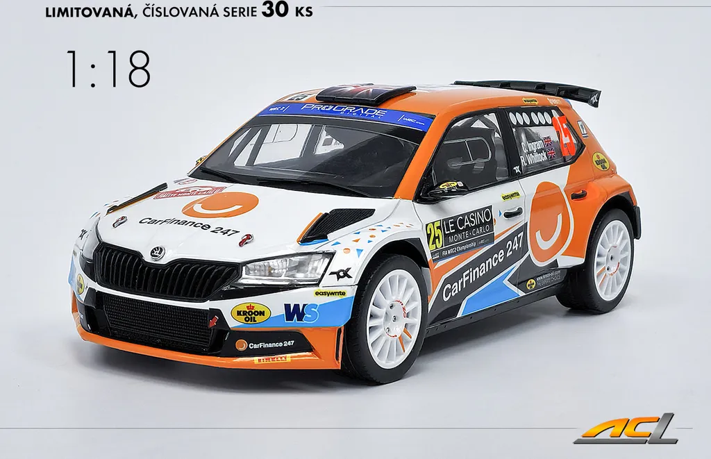 Voiture Miniature Škoda Fabia Rally2 evo 1:18 Rallye Monte-Carlo 2022