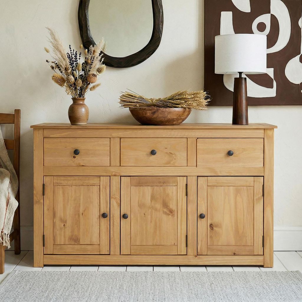 Sideboard CANCUN aus Massivholz - Landhaus Stil, mit 3 Produktbild 