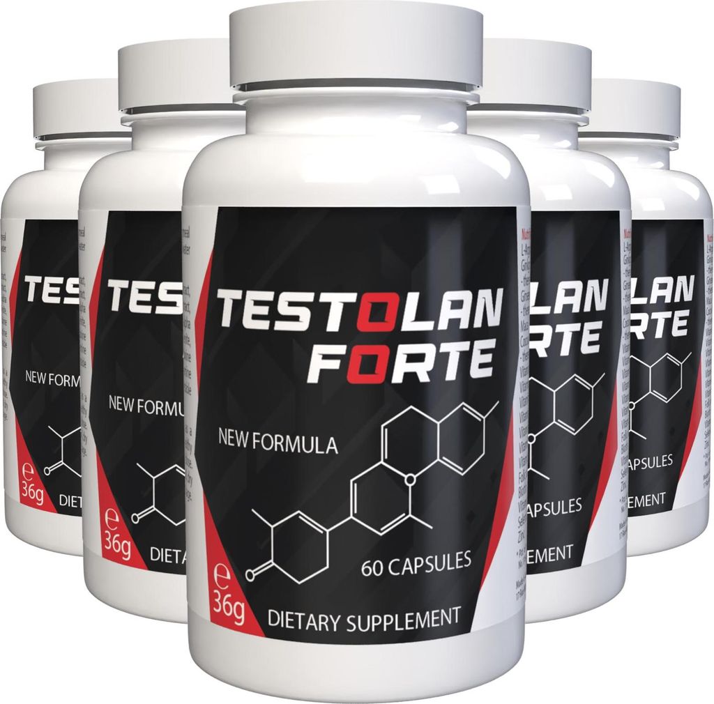 Testolan - 300 Kapseln (5x60) hochdosiert - L-Arginin, Zink, Selen, Maca & Ginseng - Original Schweizer Rezept - Vegan & Pflanzlich - 5er Pack